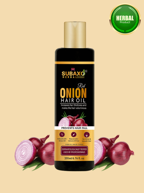 SUBAXO Red Onion Hair Oil  | Herbal Hair Oil For Women & Men (200ml)