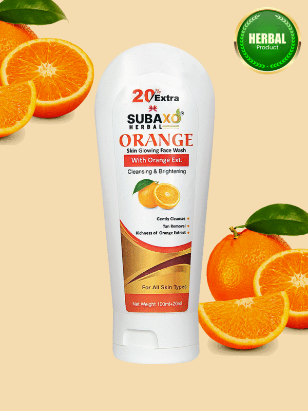 SUBAXO Orange Herbal Face Wash | Gently Cleanses Skin & Remove Tan (120ml)