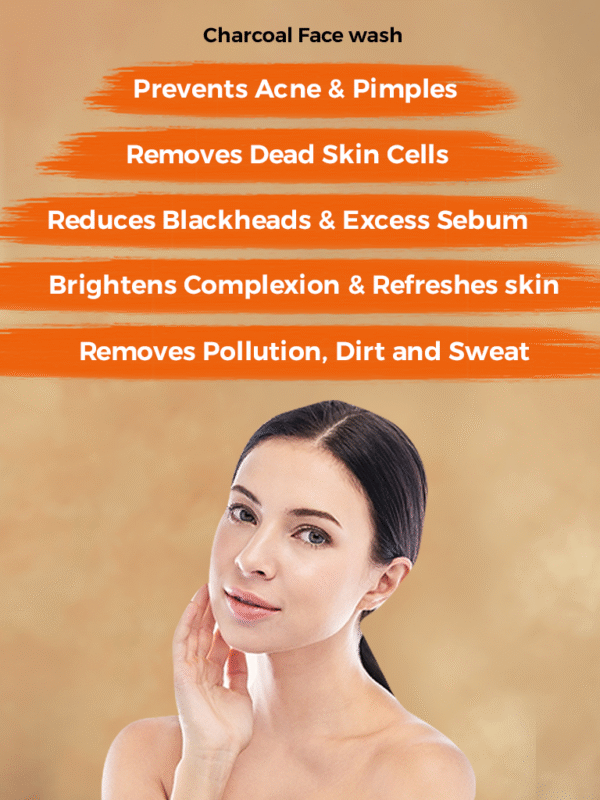 SUBAXO Charcoal Herbal Face Wash | Clean Pores & Removes Dead Cells (100ml) - Image 2