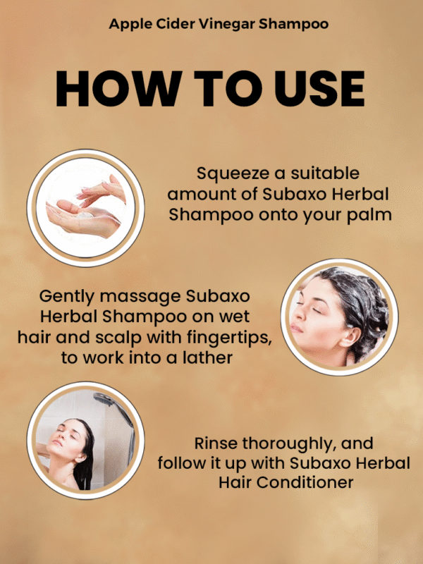 Subaxo Herbs Apple Cider Vinegar Shampoo | Controls Dandruff | Make Hair Glossy & Lustrous । Herbal Shampoo | (200ml) - Image 4