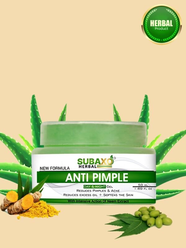 Subaxo Anti Acne & Pimple Removal Face Gel Hydrating Gel for Marks, Dark Spot Removal with Neem Extracts Reduces Redness and Inflammation for Women & Men (50ml)