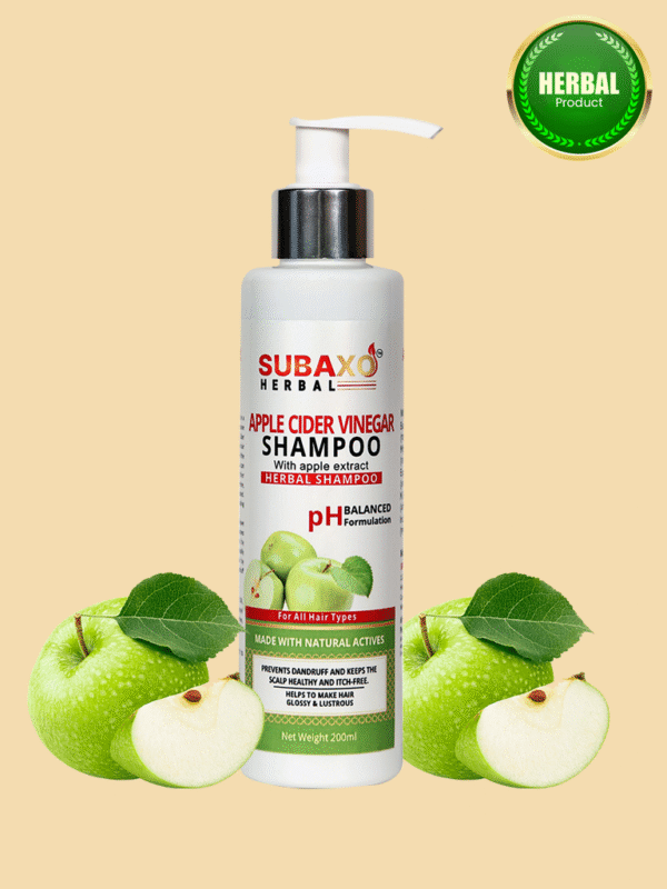 Subaxo Herbs Apple Cider Vinegar Shampoo | Controls Dandruff | Make Hair Glossy & Lustrous । Herbal Shampoo | (200ml)