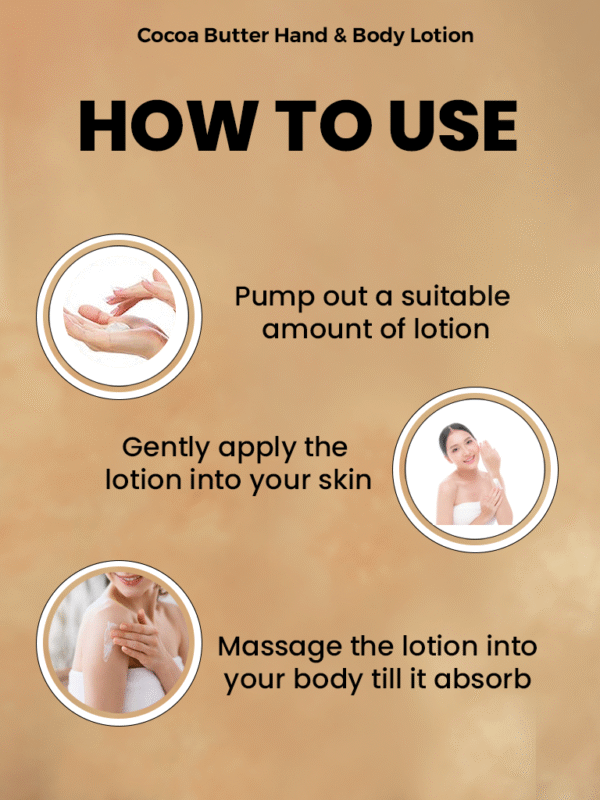 Subaxo Herbal Cocoa Butter Hand & Body Lotion | Deep Hydration | Moisturizer | for Women & Men (200ml) - Image 4