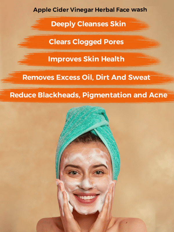 Subaxo Herbal Apple Cider Vinegar Face Wash | Deep Cleansing | Oil Control | For Women & Men (200ml) - Image 2