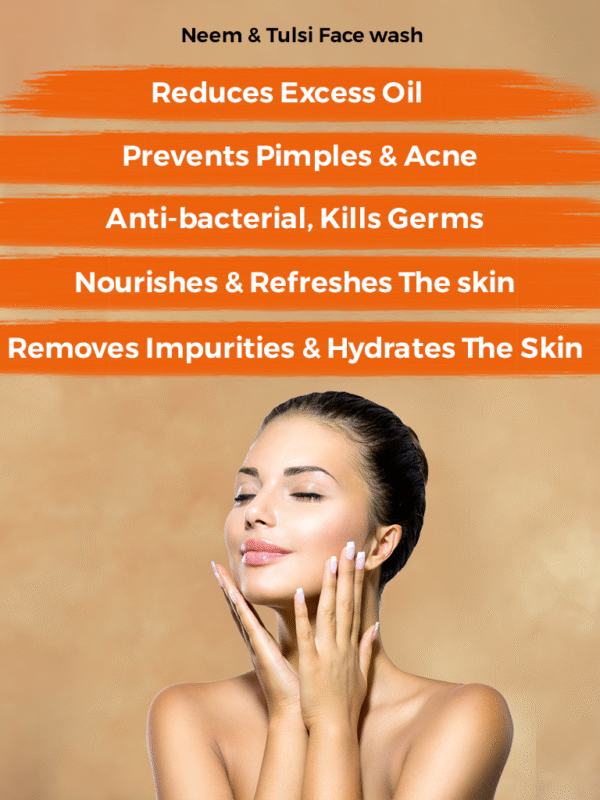 SUBAXO Neem & Tulsi Herbal Face Wash | Remove Impurities | Control Pimples & Acne (100ml) - Image 2