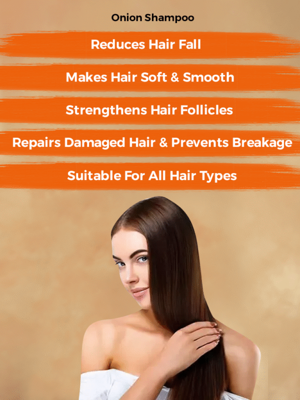 Subaxo Herbal Red Onion Hair Wash- Onion Shampoo | Makes Hair Silkier & Stronger | Herbal Shampoo for Women & Men (200ml) - Image 2