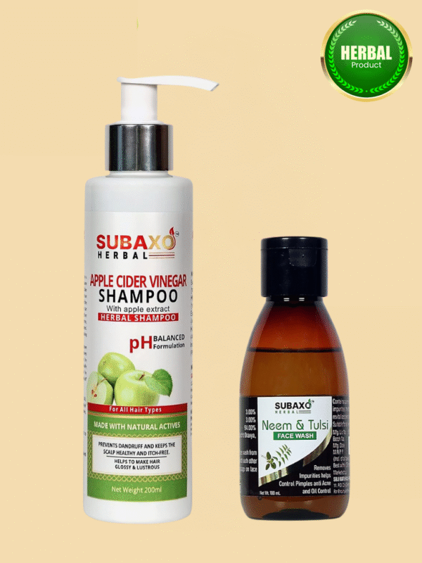 Subaxo Apple Cider Vinegar Shampoo(200 ml) and Neem & Tulsi Herbal Face Wash(100 ml) Combo