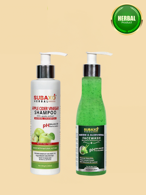 Subaxo Apple Cider Vinegar Shampoo(200 ml) and Neem Aloevera Face Wash(200 ml) Combo