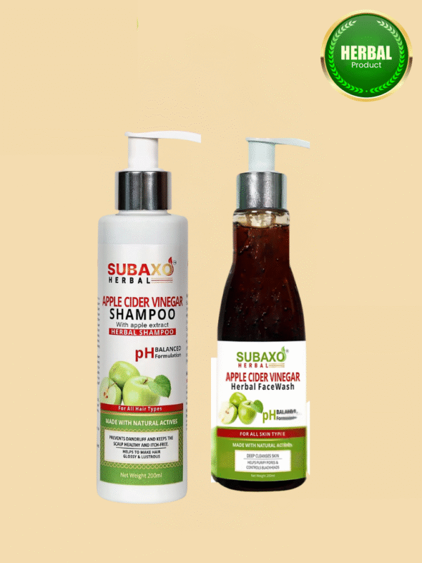 Subaxo Apple Cider Vinegar Shampoo(200 ml) and Apple Cider Vinegar Face Wash(200 ml) Combo