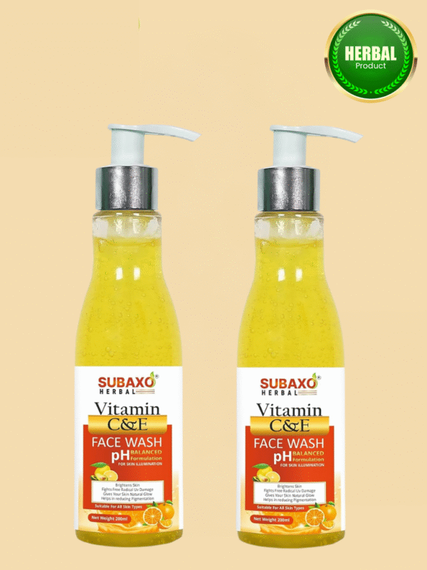 SUBAXO Vitamin C & E Herbal Face Wash(200 ml) and Charcoal Face Wash(100 ml) Combo