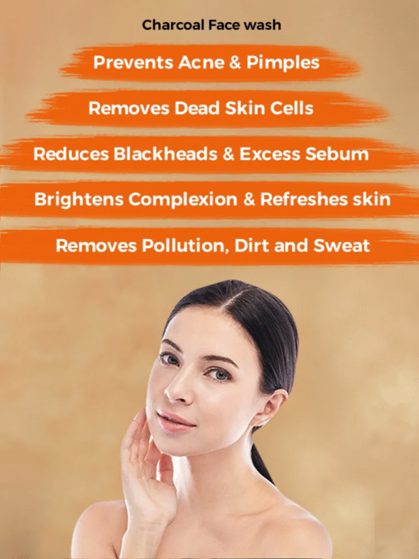 Subaxo Apple Cider Vinegar Herbal | Shampoo (200ml) and Charcoal Herbal Face Wash | Clean Pores & Remove Dead Cells (100ml) combo - Image 2