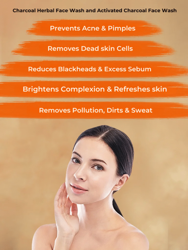SUBAXO Charcoal Herbal Face Wash(100 ml) and Activated Charcoal Face Wash(200 ml) Combo - Image 2