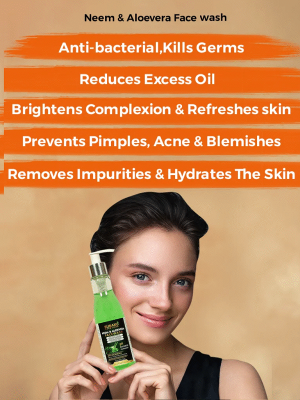 Subaxo Apple Cider Vinegar Shampoo(200 ml) and Neem Aloevera Face Wash(200 ml) Combo - Image 3