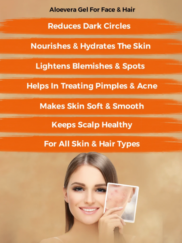 Subaxo Aloe Vera Herbal Face Gel |Reduce Dark Circle & Act As Anti Acne (120ml x 2, Pack of 2) - Image 2