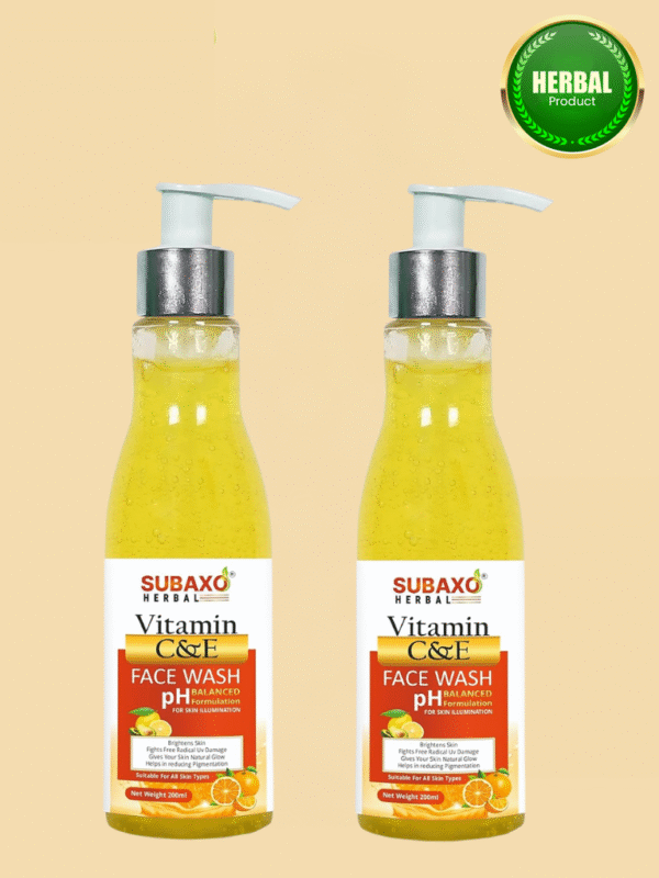 Subaxo Vitamin C & E Skin Brightening Face Wash Reduces Pigmentation & Dark Spots Glowing Skin All Skin Types For Women & Men Paraben & Sulphates Free Face Wash (200ml Per)- Pack of 2