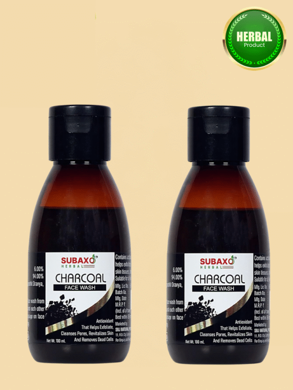 Subaxo Herbal Charcoal Face Wash | Clean Pores & Remove Dead Cells | Anti Pollutions | (100ml x 2, Pack of 2)