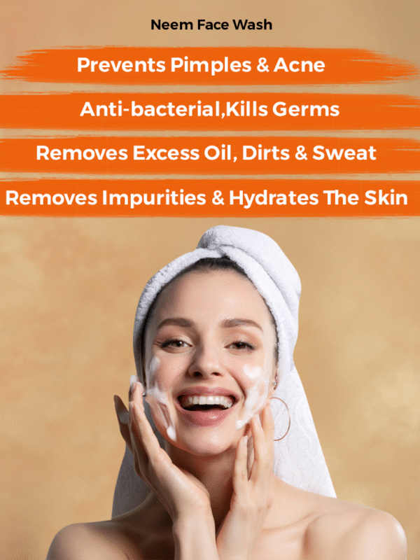 Subaxo Herbal Neem Face Wash | Anti Pimples-Acne | Oil Control | Skin Glowing | For Men & Women All Skin Types Face Wash (100 ml) - Image 2