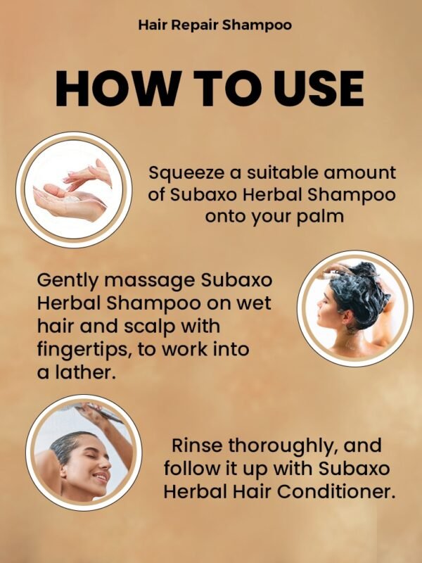 Subaxo Herbal Hair Repair Shampoo | Repair Damage Hair | Herbal Shampoo for Women & Men 200ml - Image 4